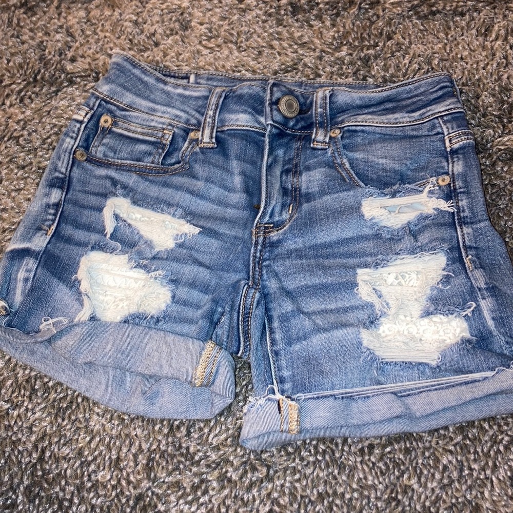 American Eagles Ripped Jean Shorts